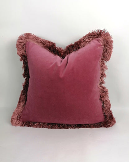 berry pink silk velvet pillow