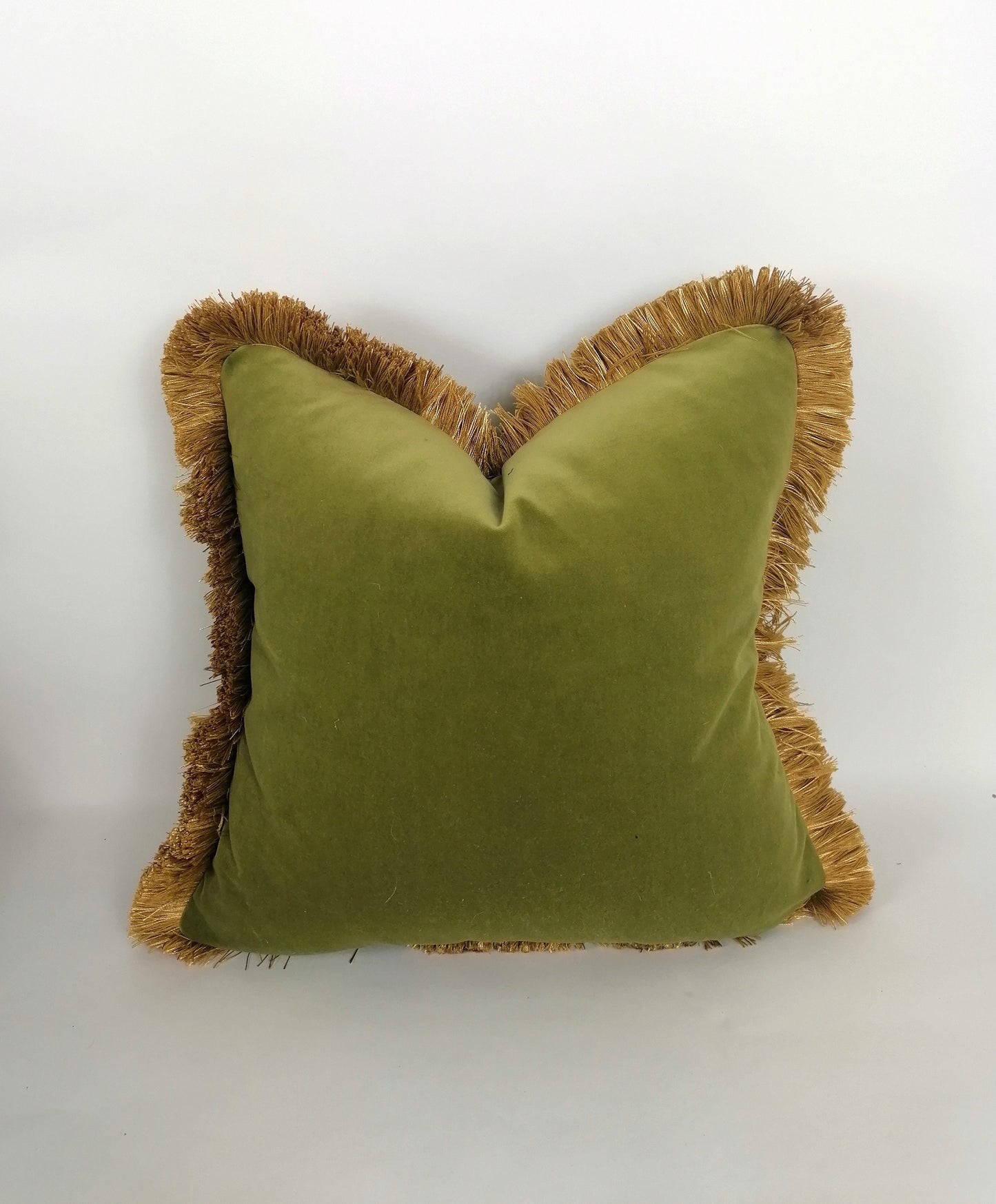 Olive green velvet pillow // green velvet cushion // green velvet pillow