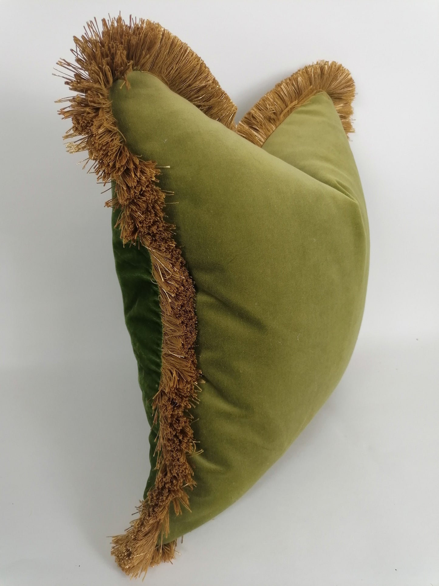 Olive green velvet pillow // green velvet cushion // green velvet pillow