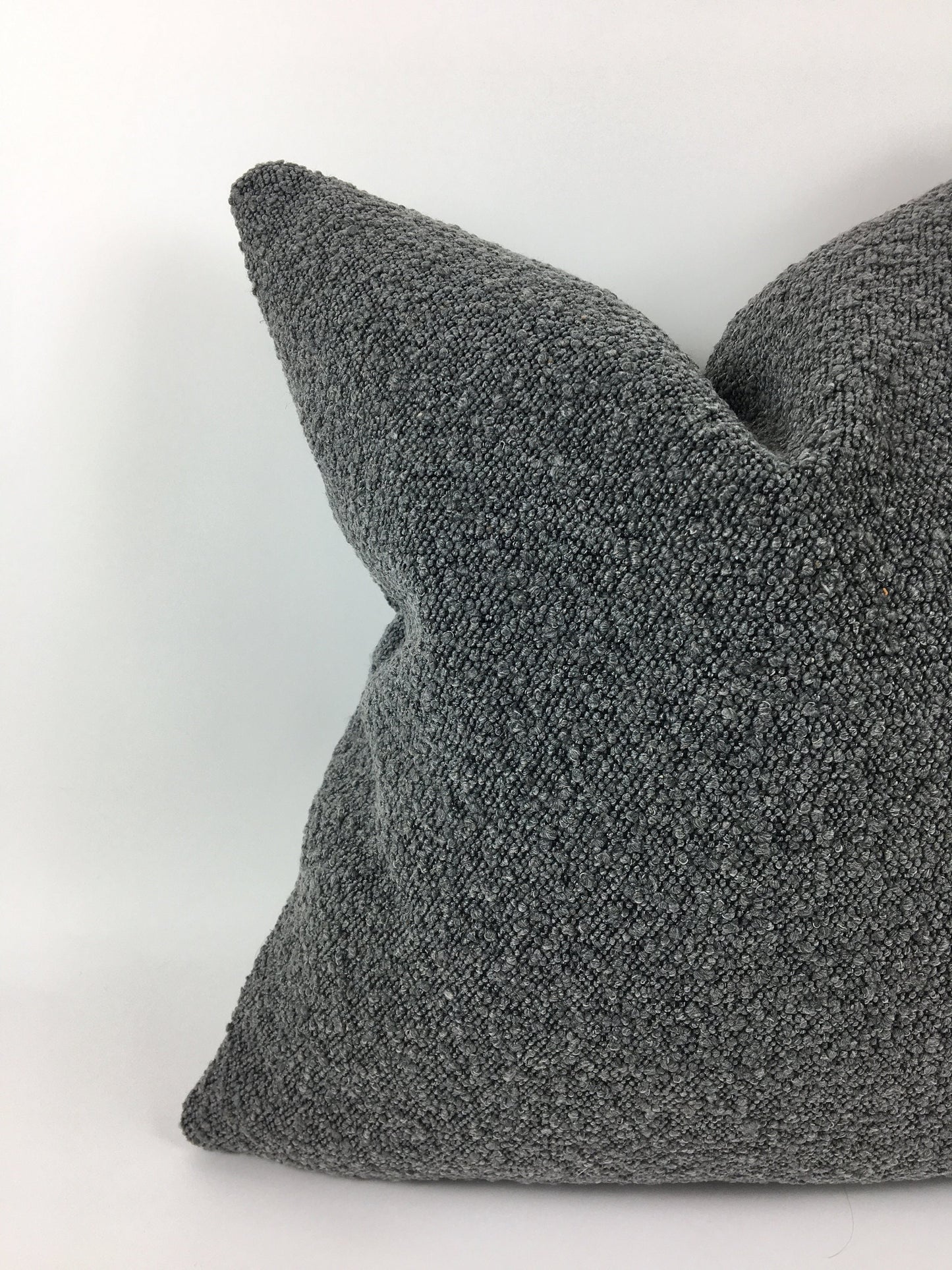 Bouche pillow // boule cushion // grey wool pillow