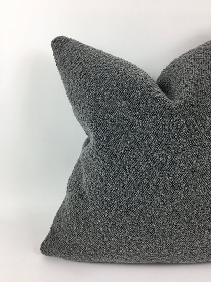 Bouche pillow // boule cushion // grey wool pillow