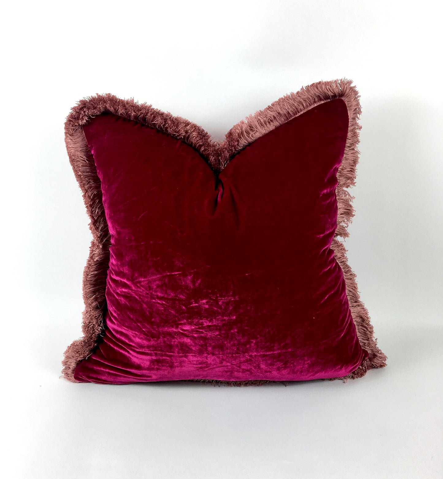 Fuschia pink silk velvet pillow, pink silk velvet cushion, pink silk velvet pillow