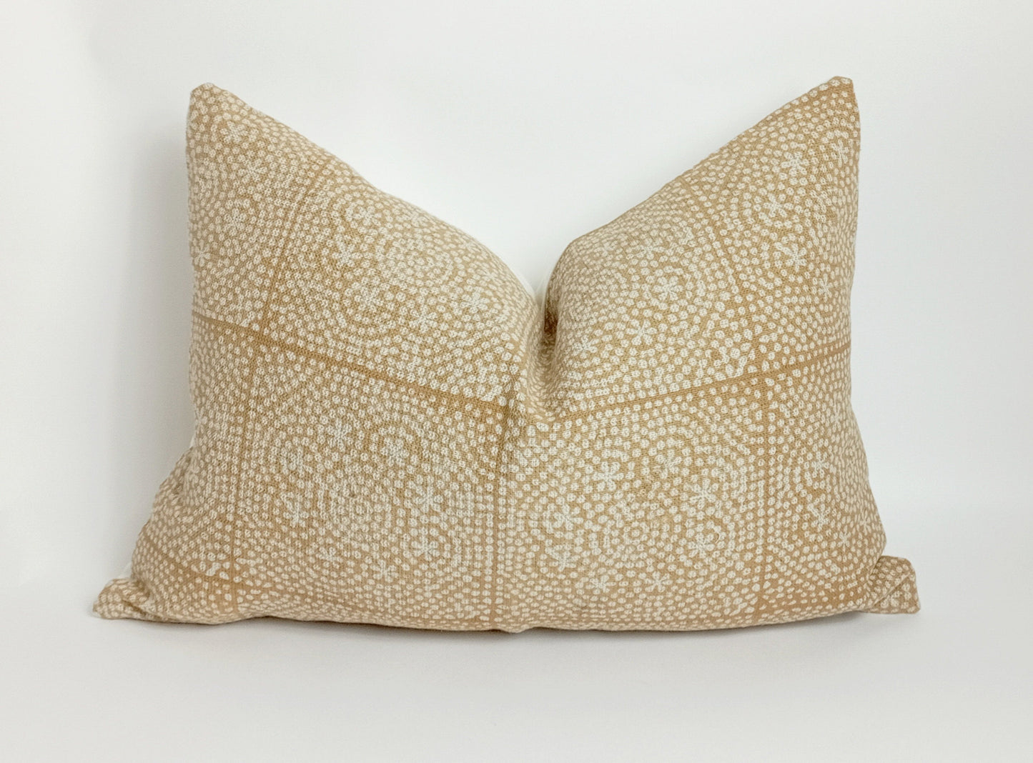 Mustard block print pillow, yellow printed pillow