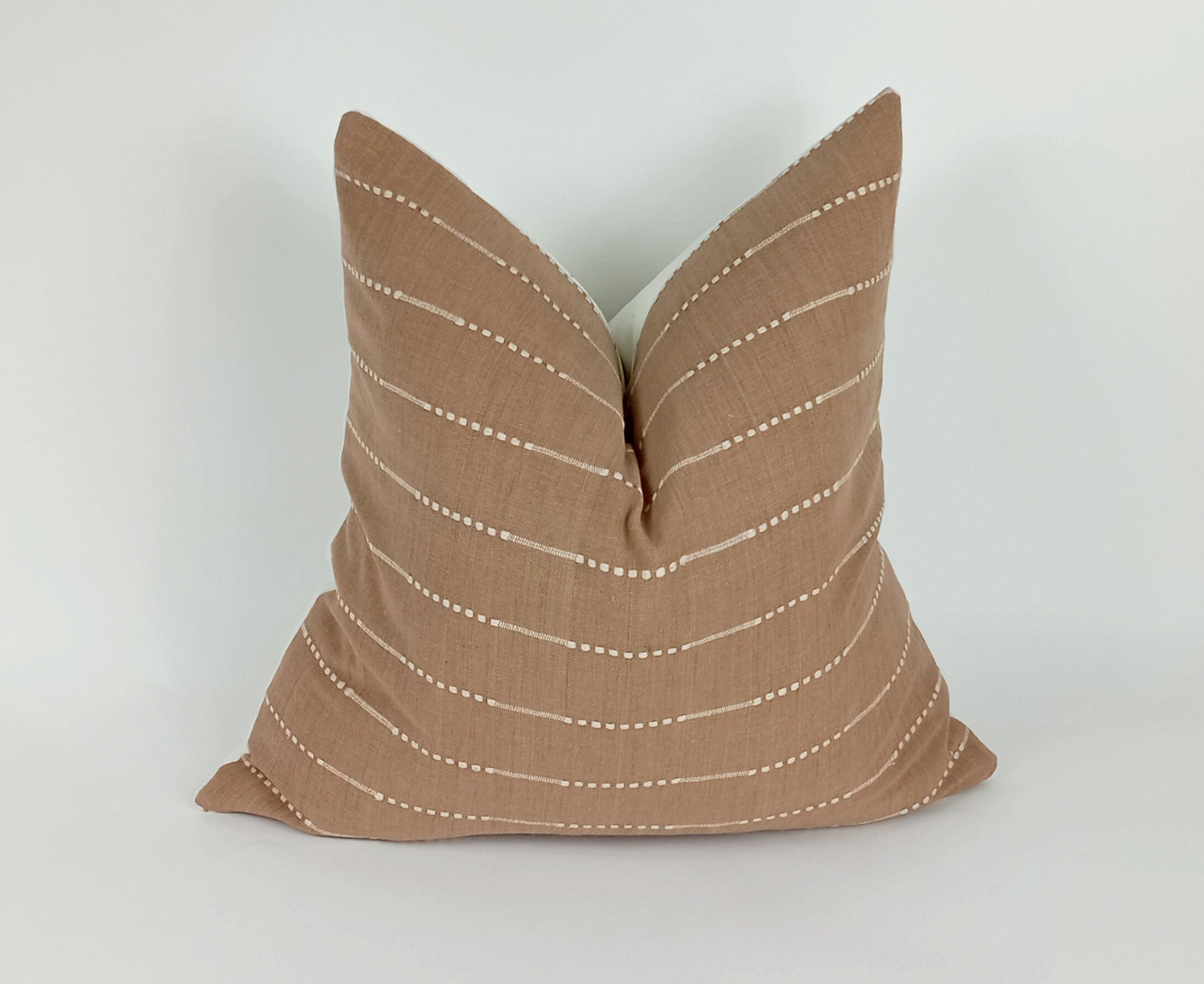 Hmong pillow. tan woven cotton pillow. tan striped pillow. hmong cushion