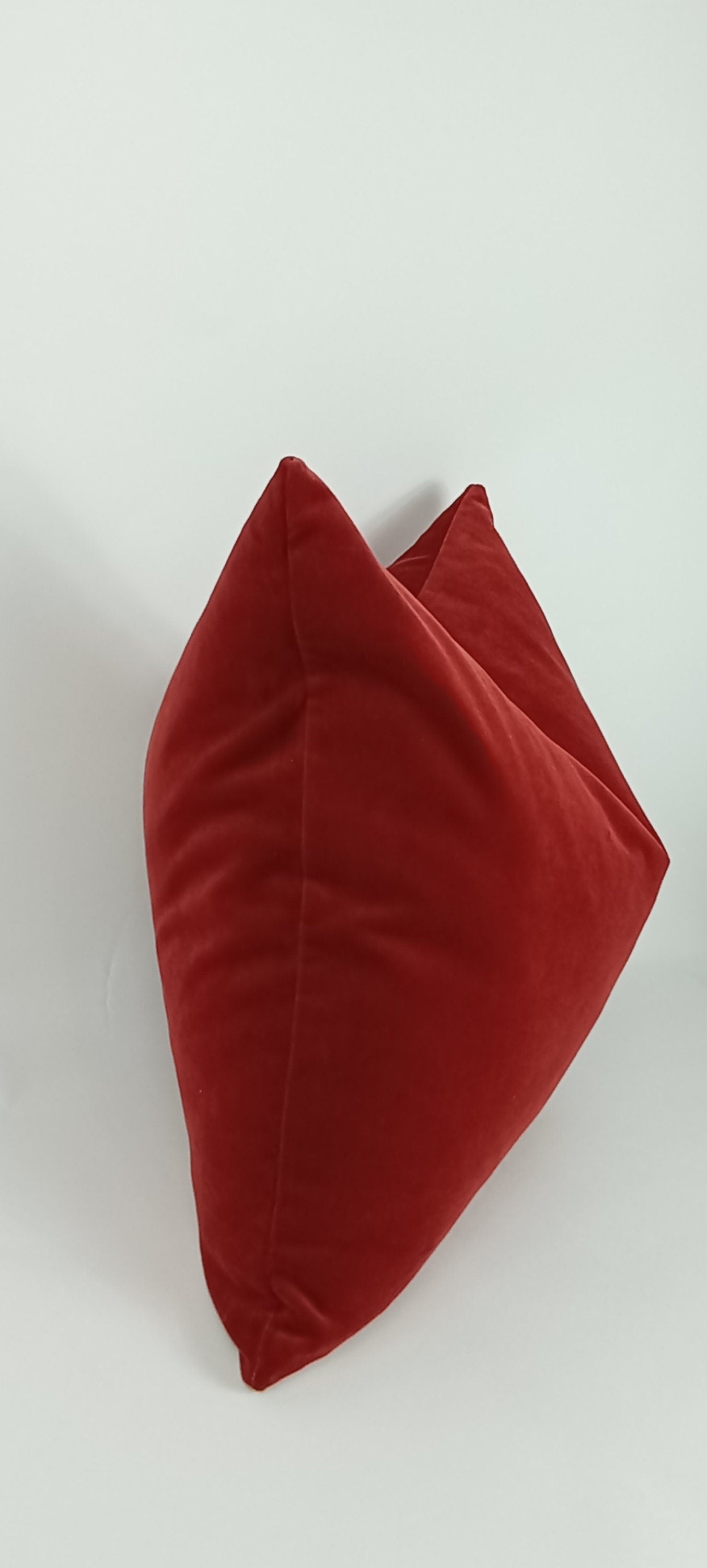 Amber velvet pillow, orangey red velvet pillow