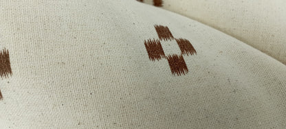 hmong pillow. cream and brown pillow, woven neutral pillow