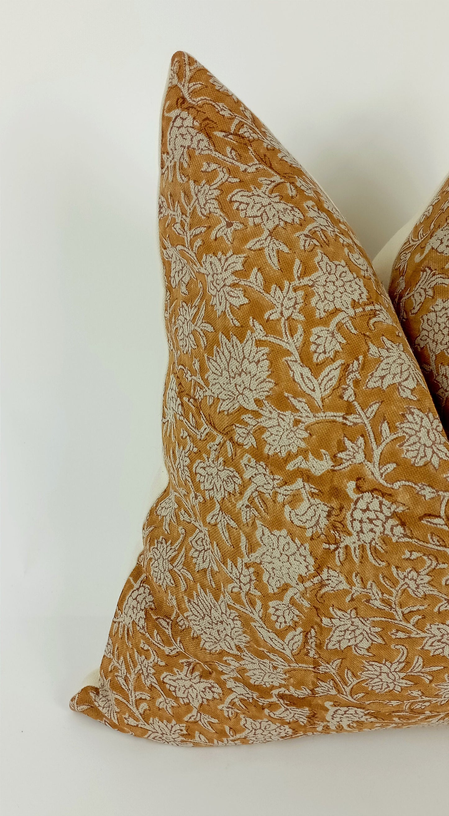 Mustard block print pillow, yellow block print pillow, block print cushion