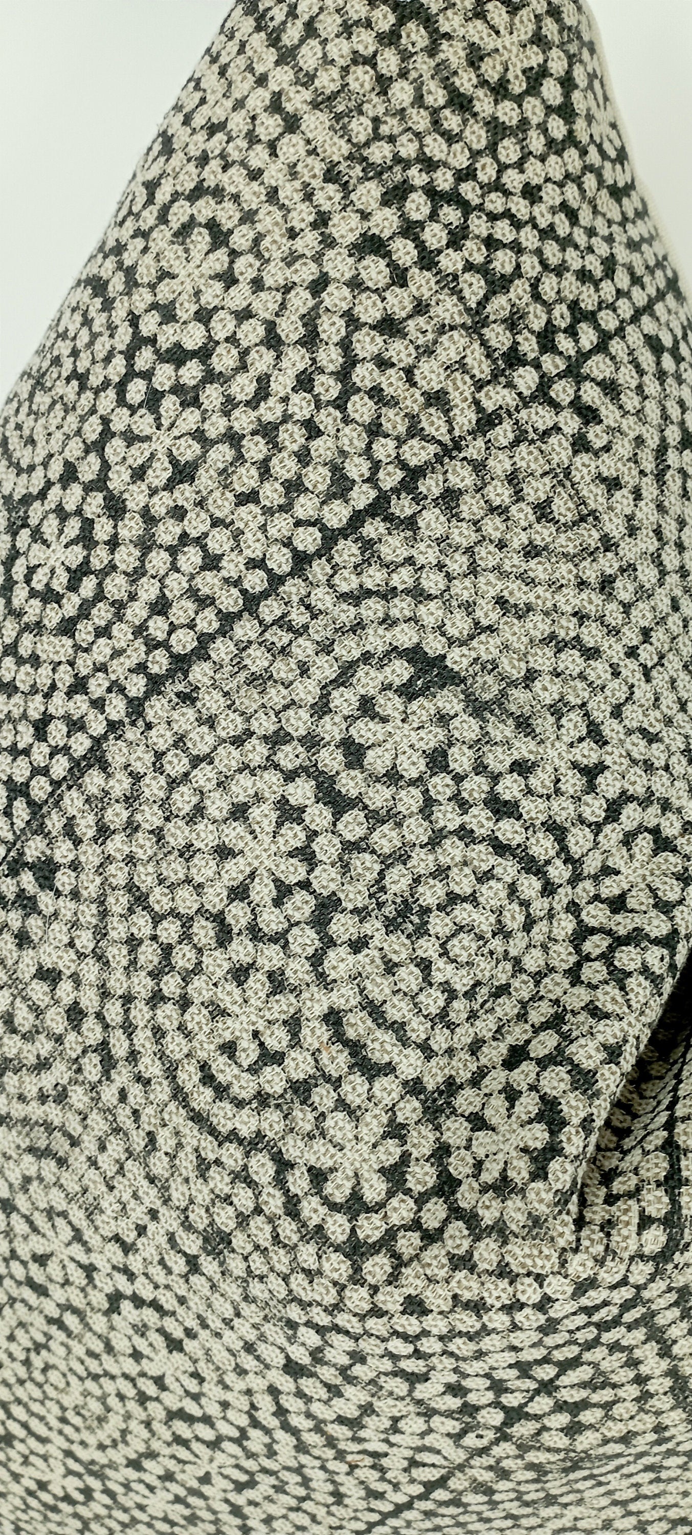 Black block print pillow, black block print cushion, black printed cushion