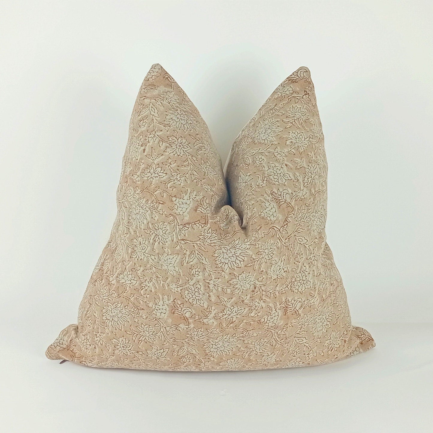 Block print pillow, pink block print pillow, block printed cushion