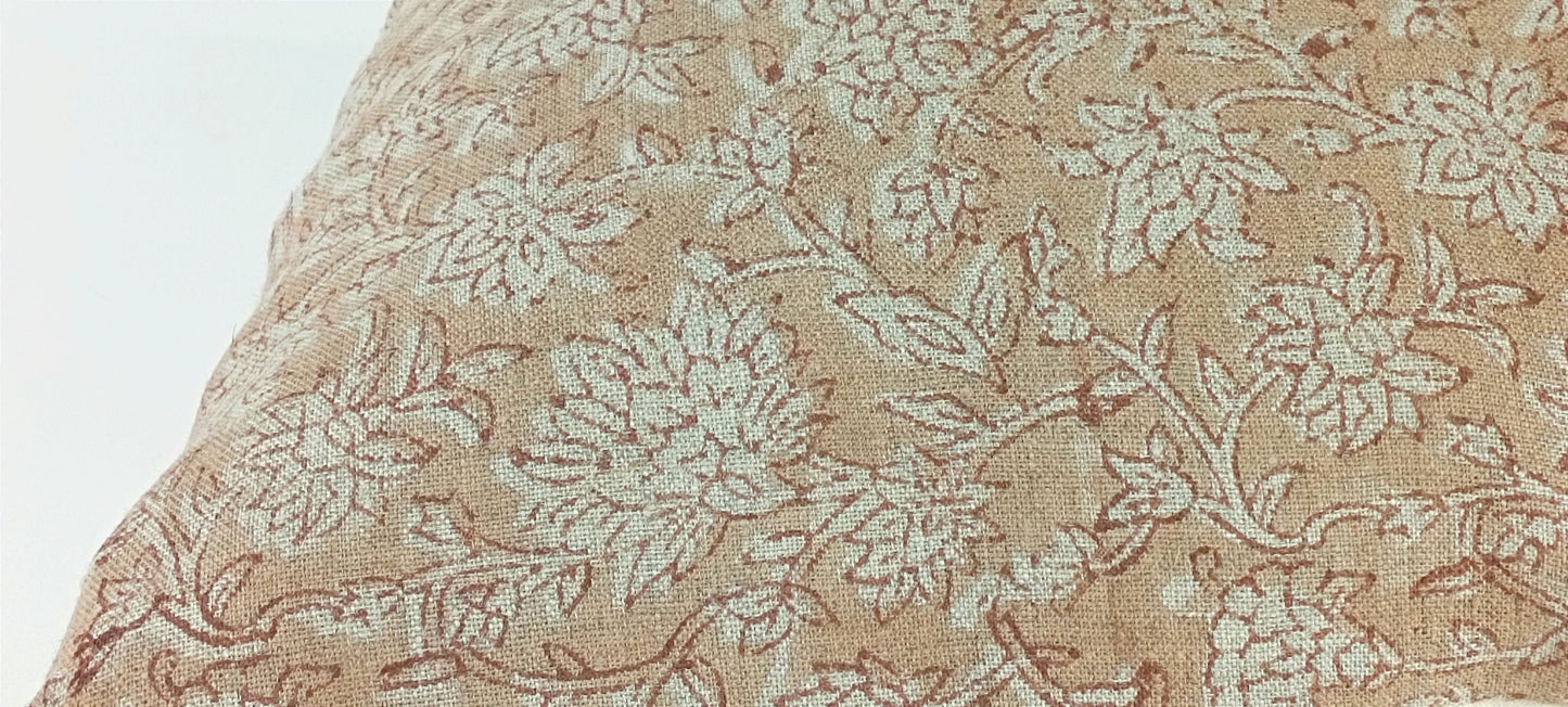 Block print pillow, pink block print pillow, block printed cushion