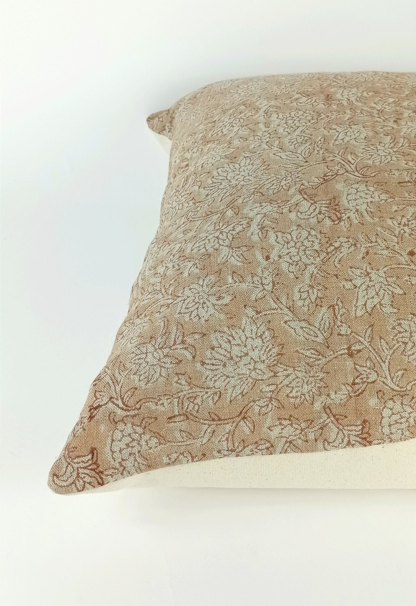 Block print pillow, pink block print pillow, block printed cushion