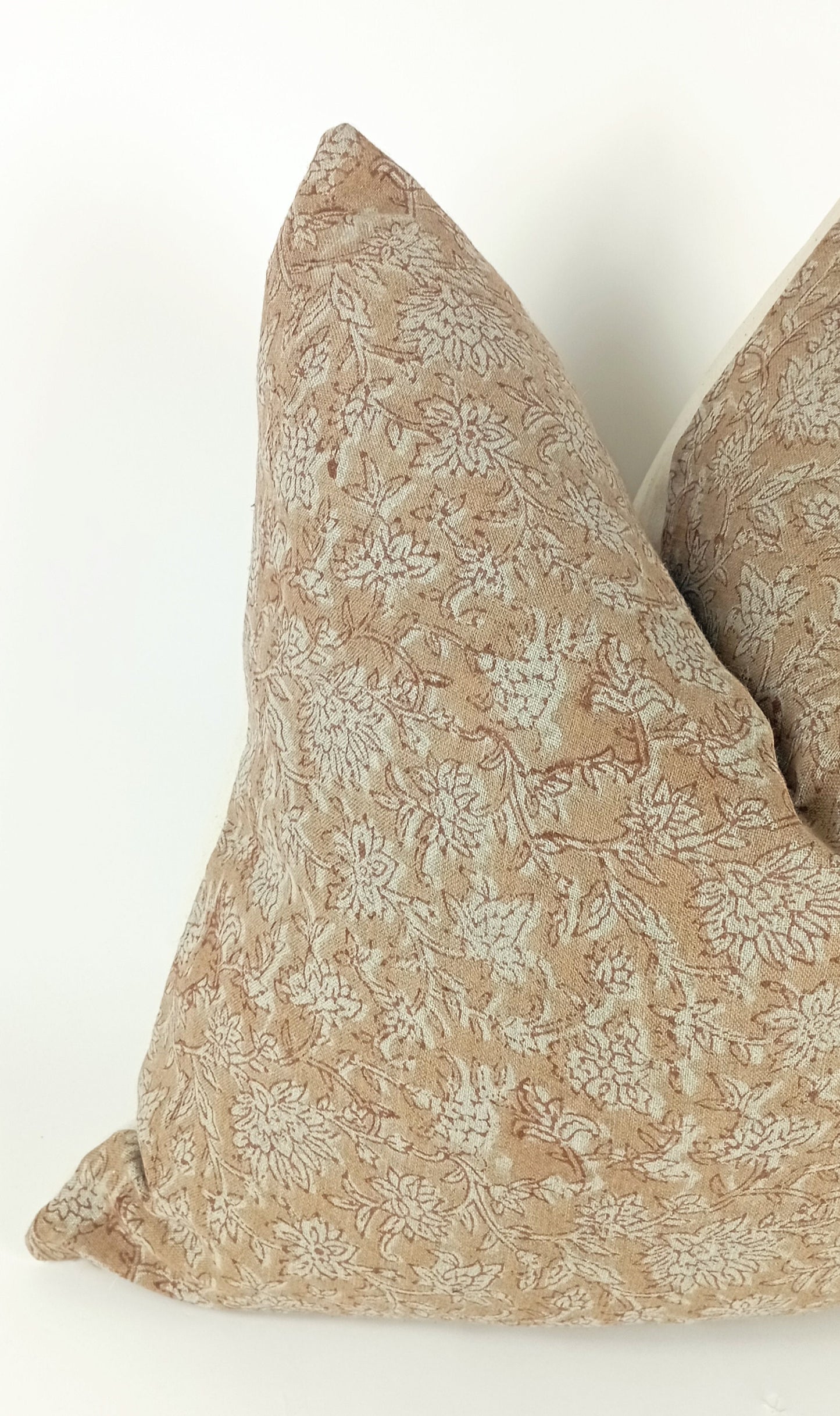 Block print pillow, pink block print pillow, block printed cushion