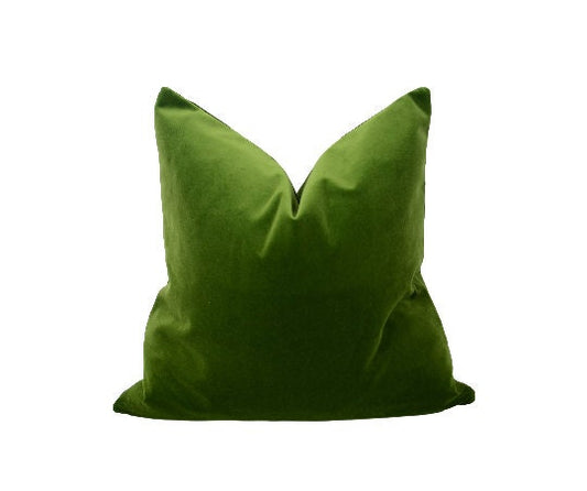 Green velvet pillow, moss green velvet pillow, moss green velvet cushion, olive green velvet pillow, moss green pillow, dark green velvet