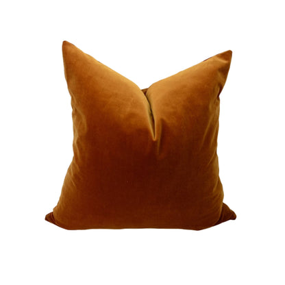 Copper lumbar pillow, rust velvet pillow, copper velvet pillow, rust velvet cushion, cotton velvet cushion, rust pillow