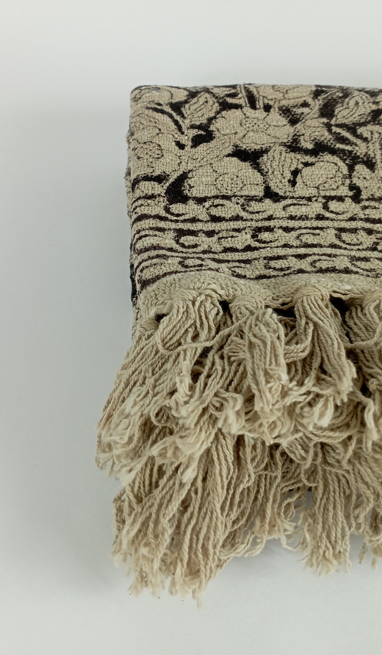 Block print throw blanket, tassel throw blanket, block printed blanket, floral coverlet