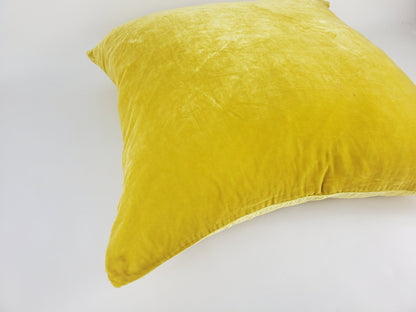 Yellow silk velvet pillow // yellow silk velvet cushion