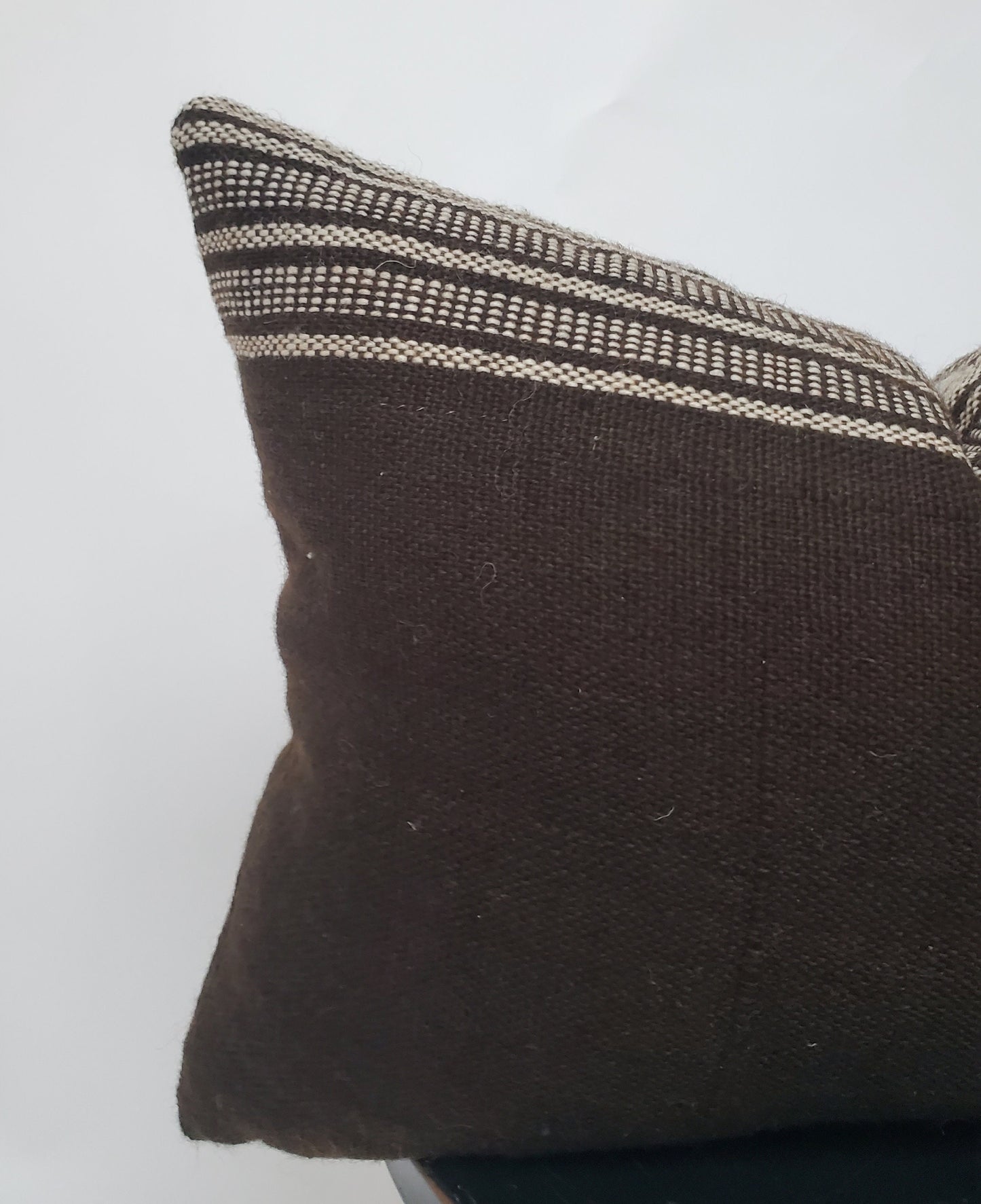 Bhujodi pillow,  black bhujodi cushion, Indian wool pillow, woven wool cushion