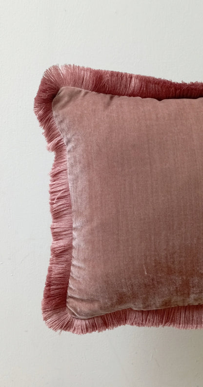 Dusty rose silk velvet pillow, pink silk velvet cushion, pink silk velvet pillow, pink velvet cushion