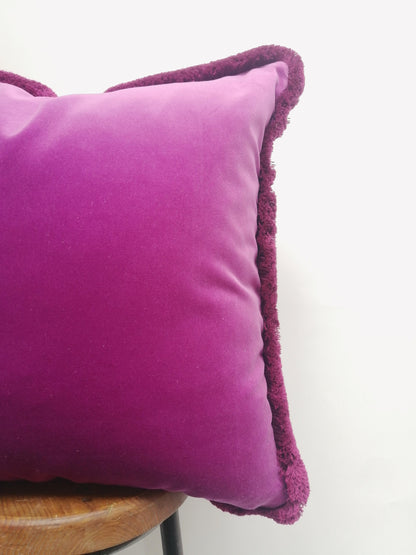 orchid pink velvet pillow // purple velvet cushion // pinky purple velvet pillow cushion
