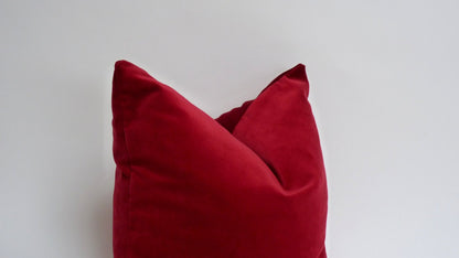 Red velvet pillow, dark red velvet cushion, Deep Red Velvet Cushion case