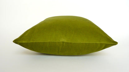 Olive green velvet pillow case // chartreuse green velvet pillow // lime green velvet