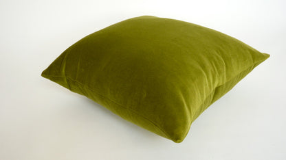 Olive green velvet pillow case // chartreuse green velvet pillow // lime green velvet
