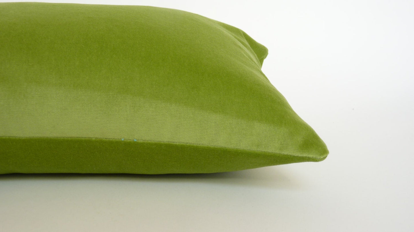 apple green velvet pillow case // green velvet cushion case // green velvet