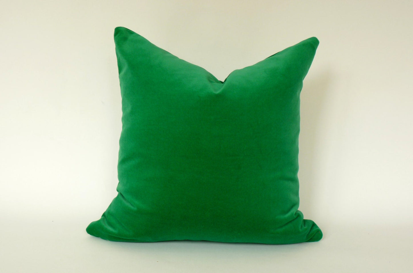 Kelly green velvet pillow, pea green velvet cushion, cotton velvet pillow, green cotton velvet pillow