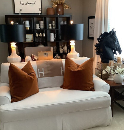 Copper lumbar pillow, rust velvet pillow, copper velvet pillow, rust velvet cushion, cotton velvet cushion, rust pillow